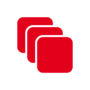 Auf dem Bild ist ein rotes Quadrat auf weißem Hintergrund zu sehen.