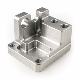 Auf dem Bild ist ein präzise gefertigtes Metallteil zu sehen, das wahrscheinlich für industrielle Anwendungen oder Maschinenbau verwendet wird.