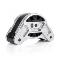 Das Bild zeigt ein mechanisches Bauteil, vermutlich eine Halterung oder einen Dämpfer aus Aluminium und Gummi.